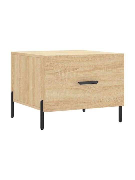 Square Side Table Wooden with Drawers Sonoma Oak 2 Pieces M50xL50xH40cm