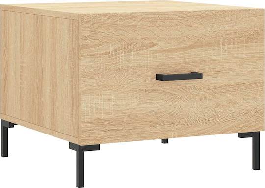Square Side Table Wooden with Drawers Sonoma Oak 2 Pieces W50xL50xH40cm