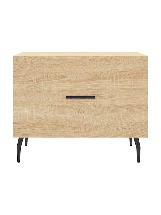 Square Side Table Wooden with Drawers Sonoma Oak 2 Pieces M50xL50xH40cm