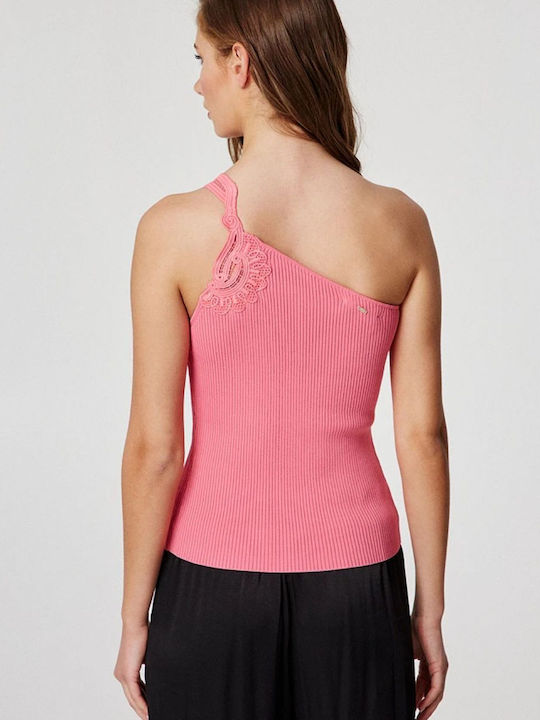 BSB Summer Women's Blouse One Shoulder Pink