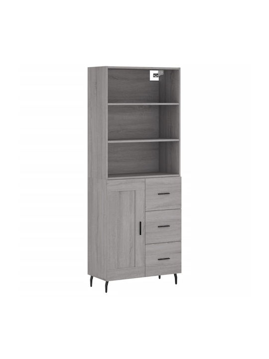 Bibliotecă Gri 69.5x34x180cm
