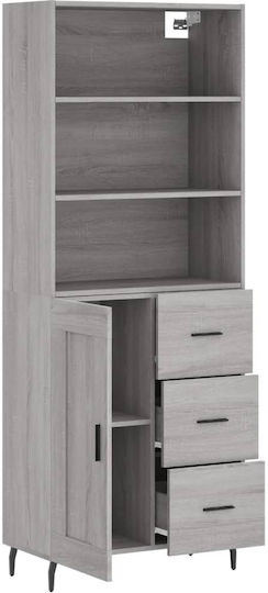 Bibliotecă Gri 69.5x34x180cm