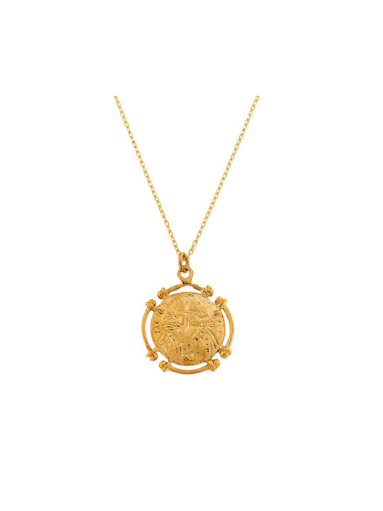 Ioannis Kosmima Necklace Constantine Amulet from Gold Plated Silver