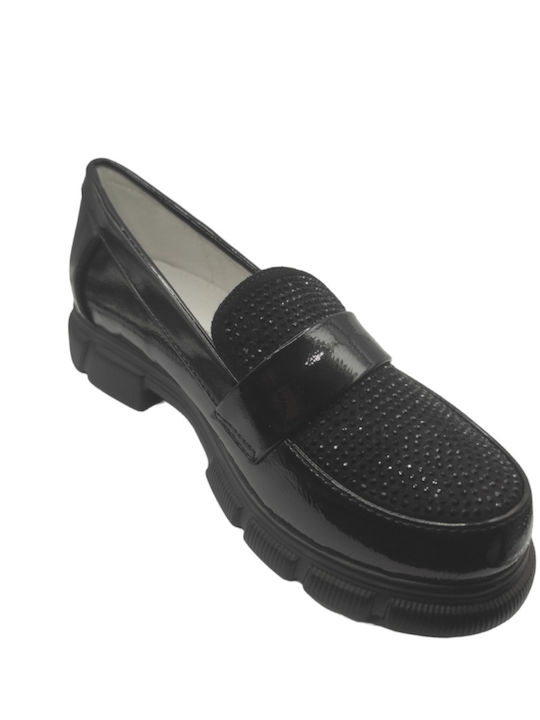 Leder Kinder Slipper & Mokassins Schwarz