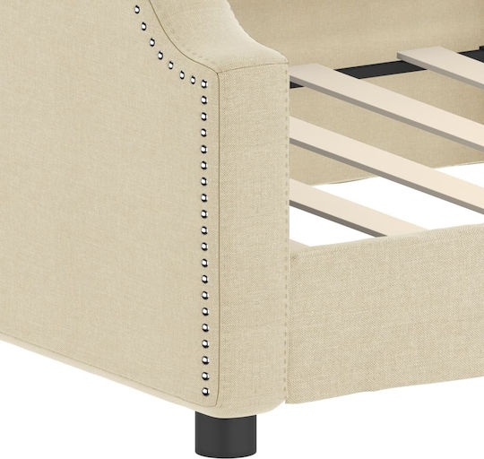 Sofa Bed Single Upholstered with Fabric Blue with Slats for Mattress 100x200cm