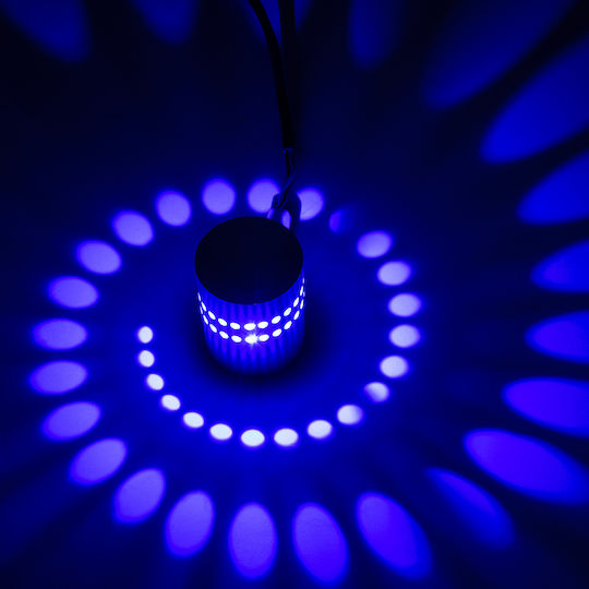 GloboStar Stains Επιτοίχια Εξωτερική Πλαφονιέρα LED IP44 5W με Μπλε Φως