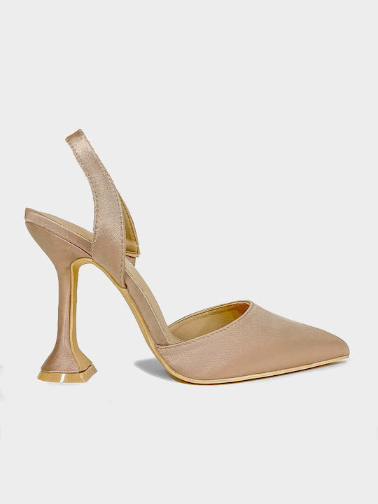 My Choice Pointed Toe Beige High Heels