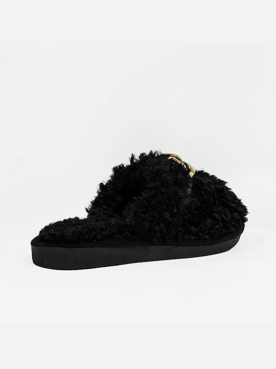 Ipatios Synthetic Leather Women's Slippers Black