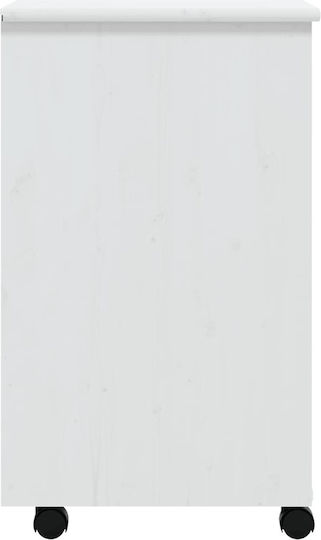 Sertar De Birou Din Lemn Masiv Alb 34x39x65.5cm