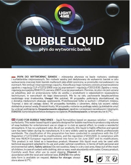 Light4me Течност за дим машини Доставка на балончета Bubble Liquid 5lt