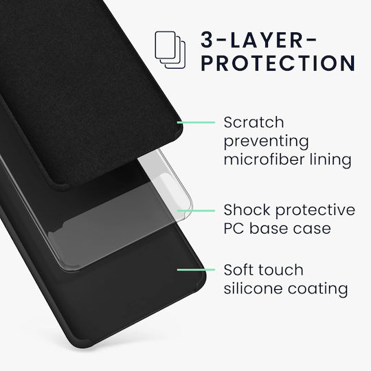 KWmobile Soft Flexible Umschlag Rückseite Silikon Schwarz (Motorola Edge 30)