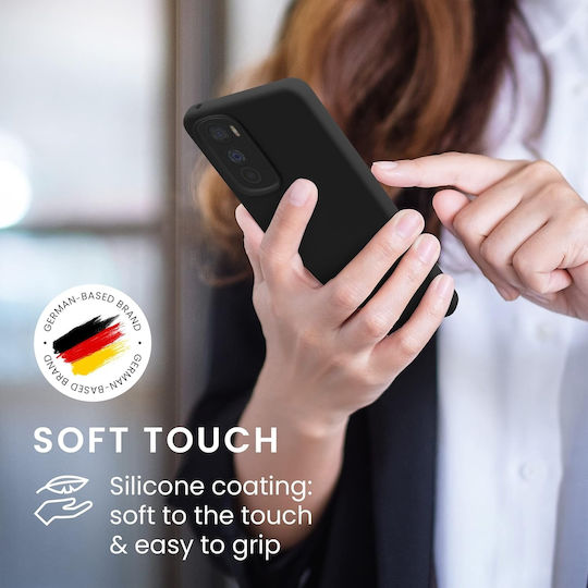 KWmobile Soft Flexible Umschlag Rückseite Silikon Schwarz (Motorola Edge 30)
