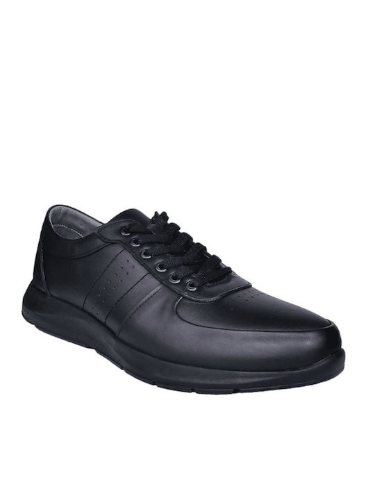 Antrin Men's Leather Casual Shoes Black