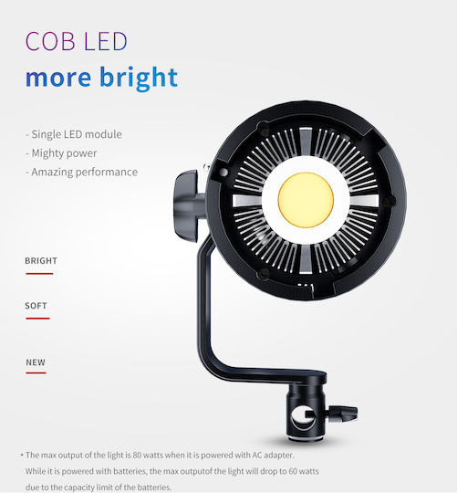 Tolifo Video Ziua 5600KK 80W cu Luminozitate 7200lm