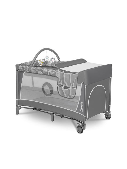 Lionelo Flower Laufstall mit Wickeltisch & Matratze Gray