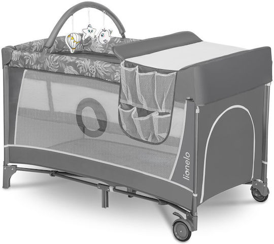 Lionelo Flower Baby Playpen with Changing Table and Grey Mattress 60x120cm