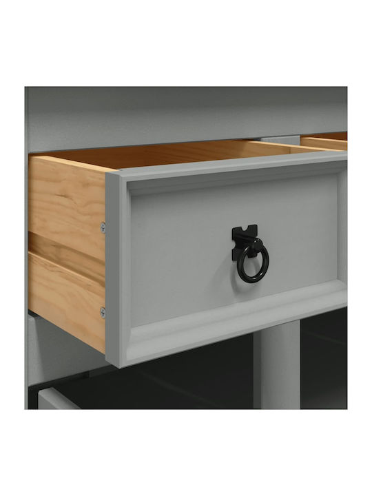 Bufet din Lemn Masiv cu Sertare Gri 112x43x78cm