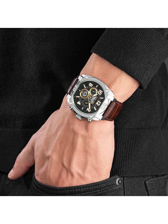 Police Norwood Watch Battery with Leather Strap