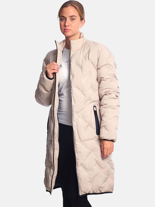 Kurz Damen Puffer Jacke für Winter Beige