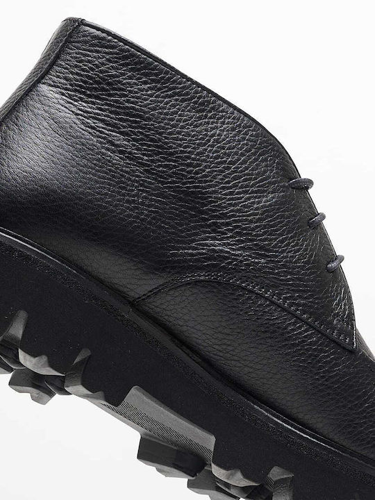 Leder Schwarz Herrenstiefel