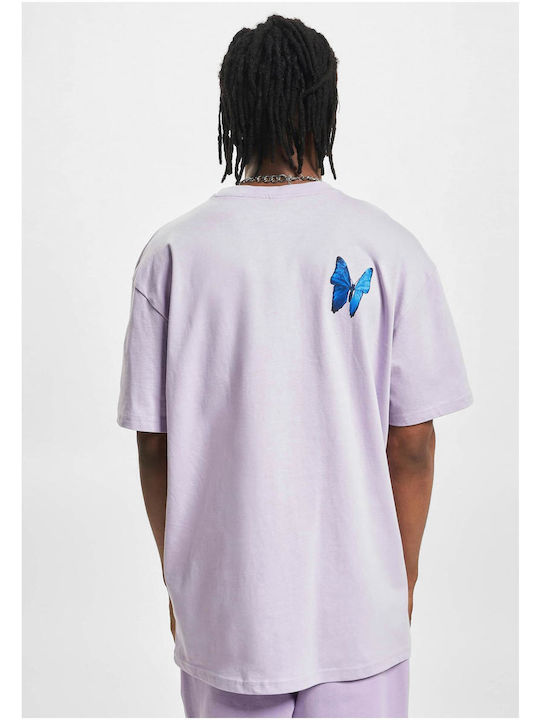 Mister Tee Le Papillon T-shirt Bărbătesc cu Mânecă Scurtă Violet