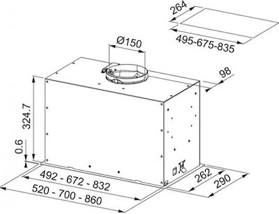 Franke Box Plus FBFP BK MATT A70 Μηχανισμός Απορρόφησης 70cm Μαύρος