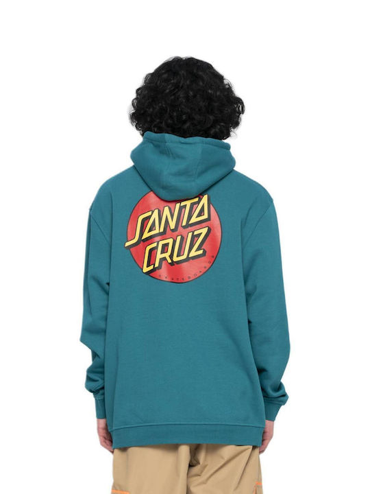 Santa Cruz Men's Sweatshirt with Hood and Pockets Green