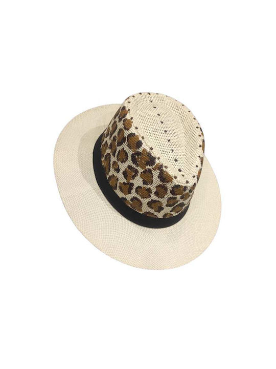 Fabulous Wicker Women's Fedora Hat Beige