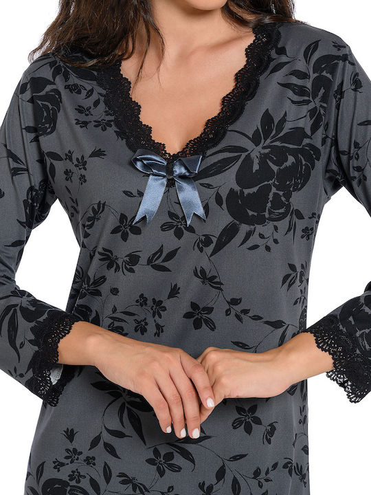 Clio Lingerie Νυχτικό Εγκυμοσύνης Γκρι