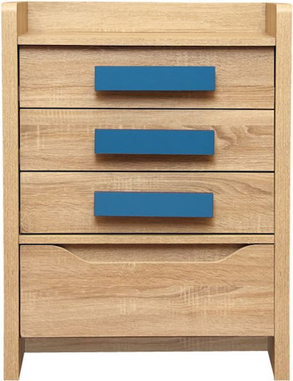 Kinderkommode Hellblau mit 4 Schubladen 63x40x80cm
