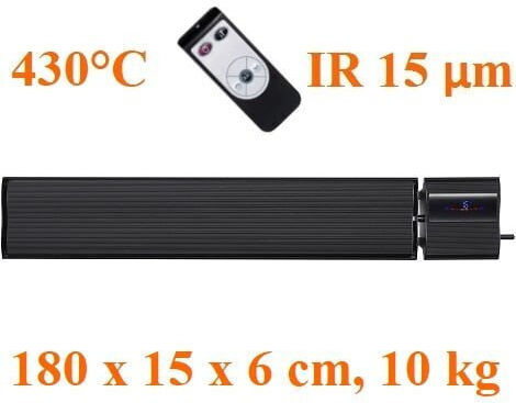 ElectricSun Convector Heater Wall 2800W with Electronic Thermostat and WiFi 180x15cm Black