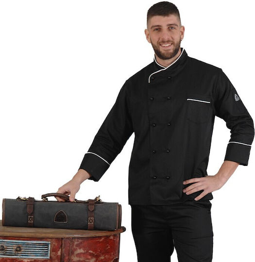 Tips Blouse Chef Black with Long Sleeve