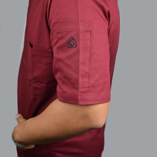 Tips Unisex Hose & Bluse Set Burgundisch