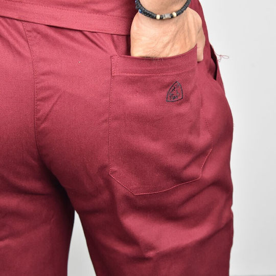 Tips Unisex Hose & Bluse Set Burgundisch