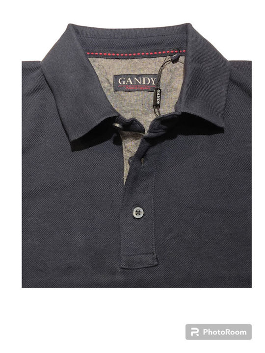 Gandy Bluza Bărbătească cu Mânecă Lungă Polo Albastru marin