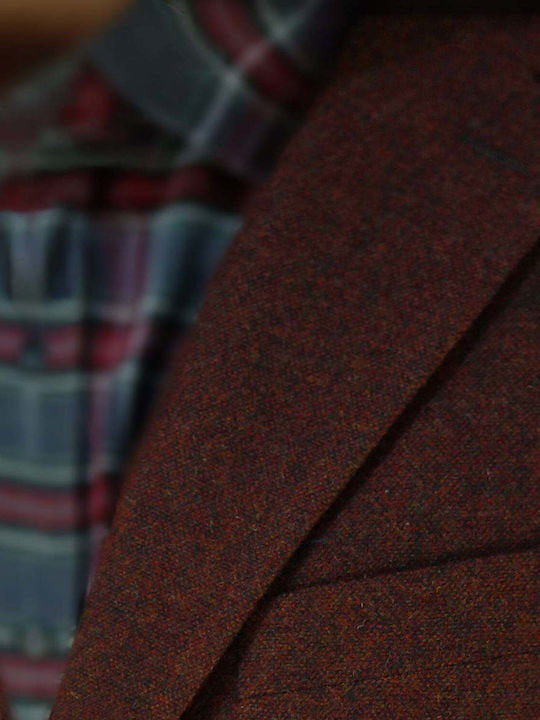 Men's Winter Suit Jacket Slim Fit Burgundy
