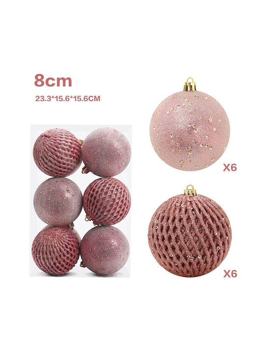 Christmas Plastic Set Ornaments 12pcs