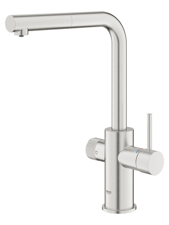 Grohe Pure Minta Πάγκου με Ντουζ Inox Ασημί