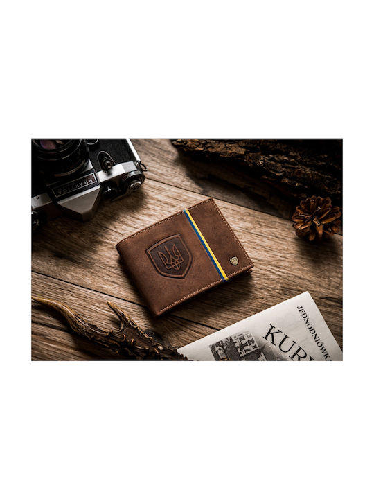 Leather Men's Wallet with RFID Brown