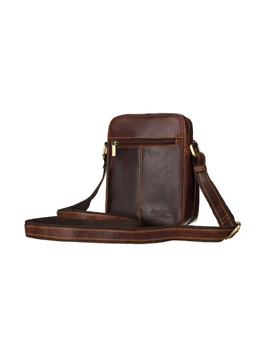 Leder Herrentasche Schulter / Crossbody Braun