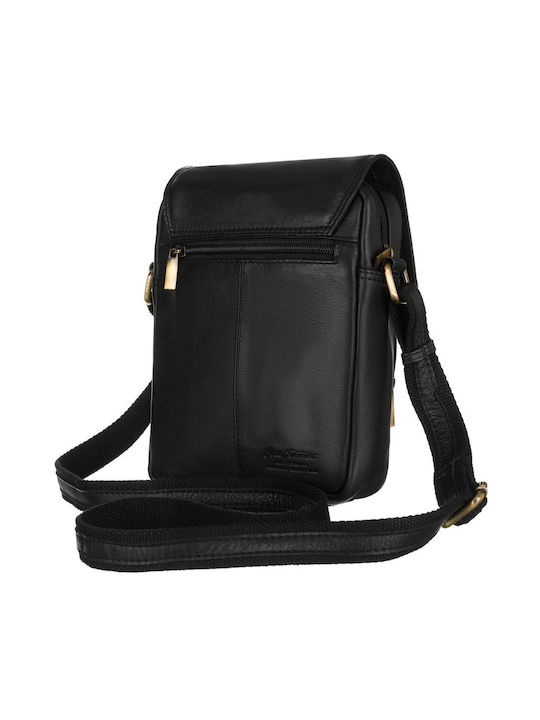 Leather Men's Bag Messenger Black