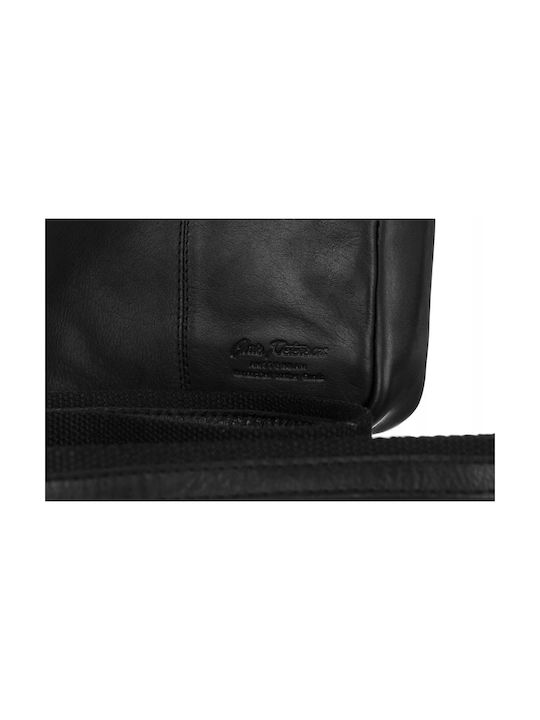 Leather Men's Bag Messenger Black