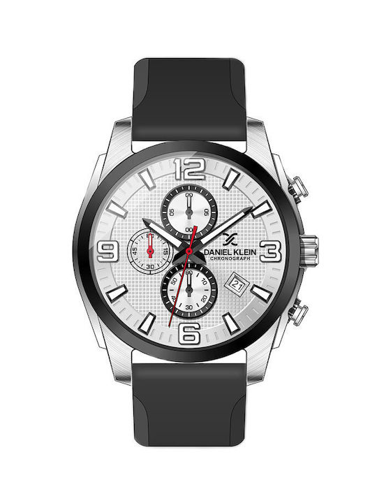 Daniel Klein Ανδρικό Ρολόι 38mm Χρονογράφος Μπαταρίας με Καουτσούκ Λουράκι