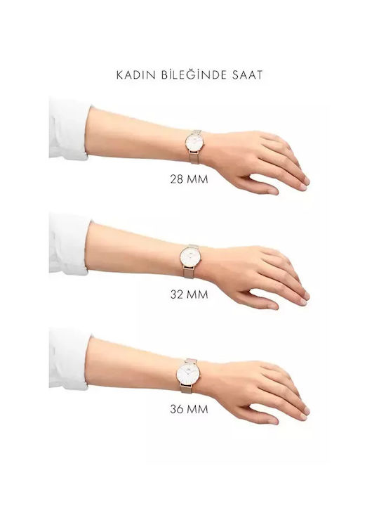Daniel Wellington Petite Unitone Womens Watch 36mm Battery with Metal Bracelet
