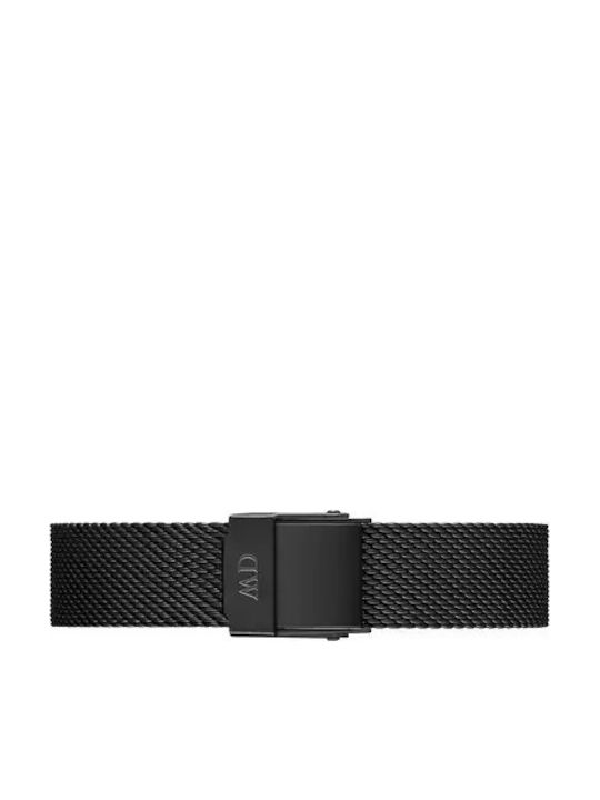 Daniel Wellington Γυναικείο Ρολόι 28mm Μπαταρίας με Μαύρο Μεταλλικό Μπρασελέ