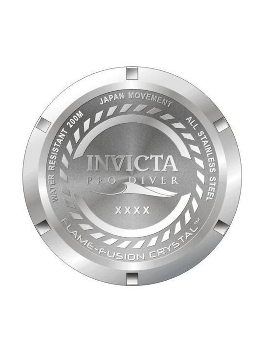 Invicta Ανδρικό Ρολόι 43.5mm Χρονογράφος Μπαταρίας με Μεταλλικό Μπρασελέ
