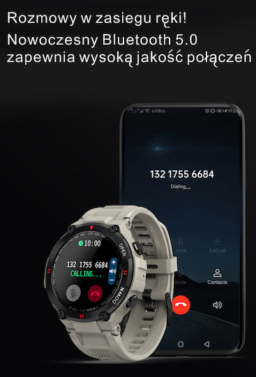 Gravity GT7 Smartwatch με Παλμογράφο (Μαύρο)