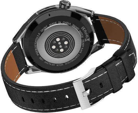 Rubicon SR033D Smartwatch με Παλμογράφο (Μαύρο)