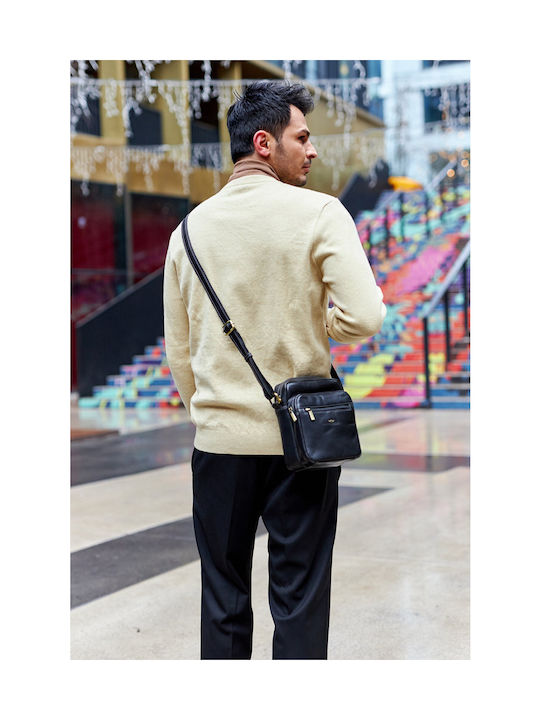 Leather Men's Bag Shoulder / Crossbody Black