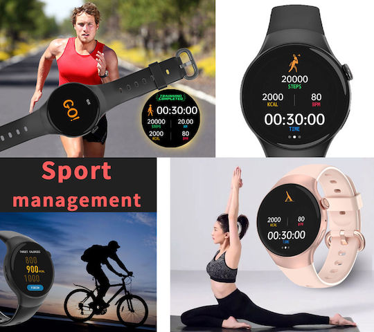 Rubicon SR031B Smartwatch with Heart Rate Monitor (Pink)